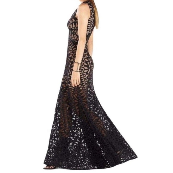 BCBGMAXAZRIA Maranda Burnout Black Lace
Dress Gown Fit Flare Size 0 - Picture 5 of 13